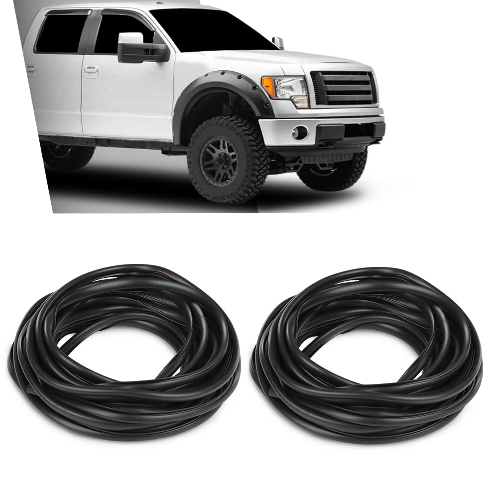 G-PLUS Fender Flare Rubber Seal 60 Feet（18.288m） Fender Flare Edge Trim, Fender Flare Gasket Universal Fit for Car and Truck Wheel Wells