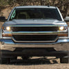 G-PLUS Front Upper Chrome Grille Insert Snap On Compatible with Chevy Silverado 1500 2016 2017 2018