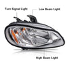 G-PLUS Headlights Assembly, Compatible with 2005-2012 Freightliner M2 Models Right Bumper Headlamps, Clear Lens Chrome Housing Amber Reflector