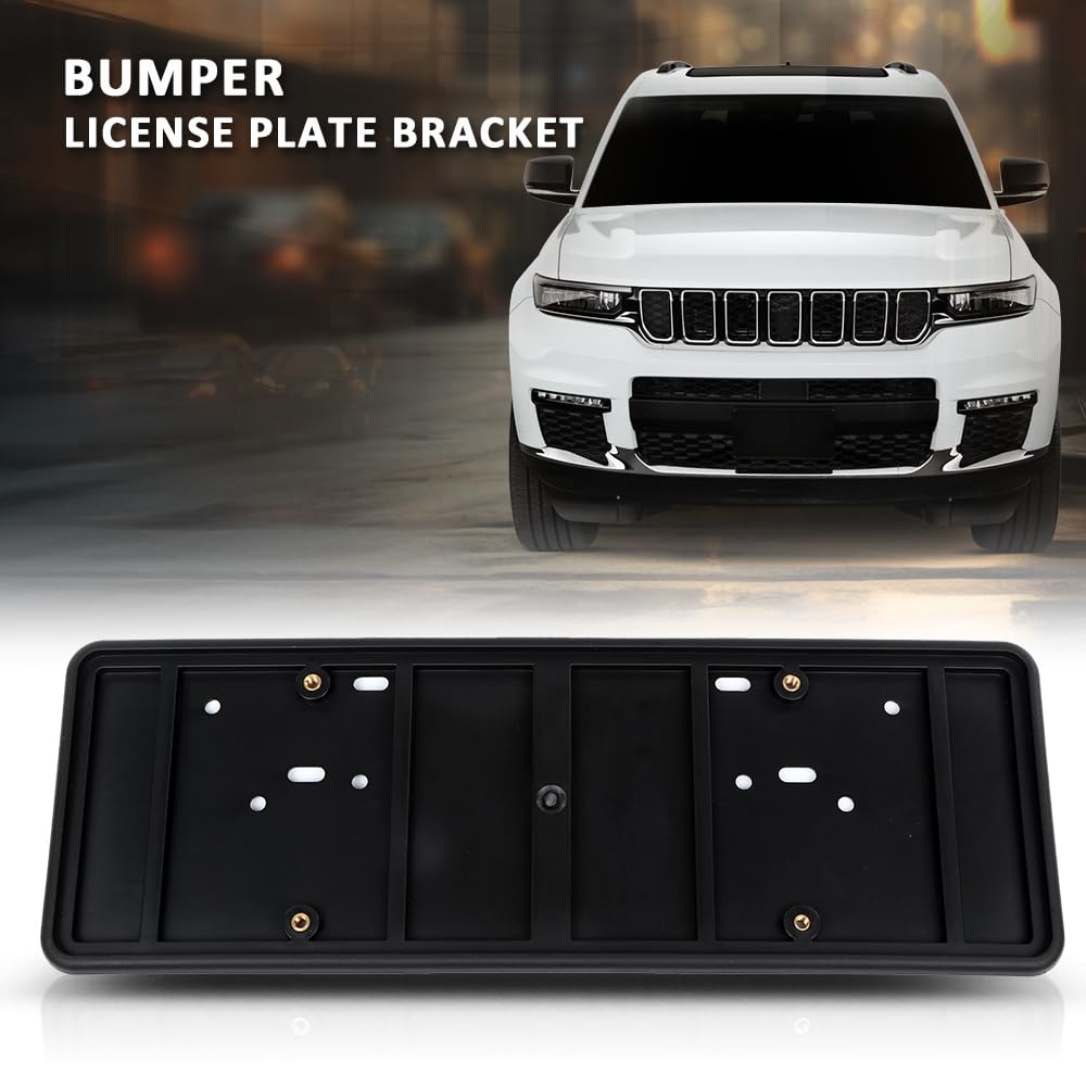 G-PLUS Bumper License Plate Bracket Compatible with Dodge Jeep Chrysler 2013-2021 68213436AC Black
