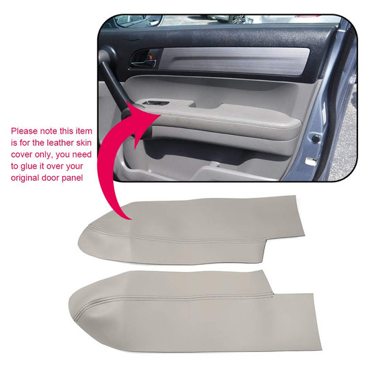 G-PLUS Leather Front Door Panels Armrest Cover Compatible with Honda CR-V CRV 2007-2012 Gray 2pcs