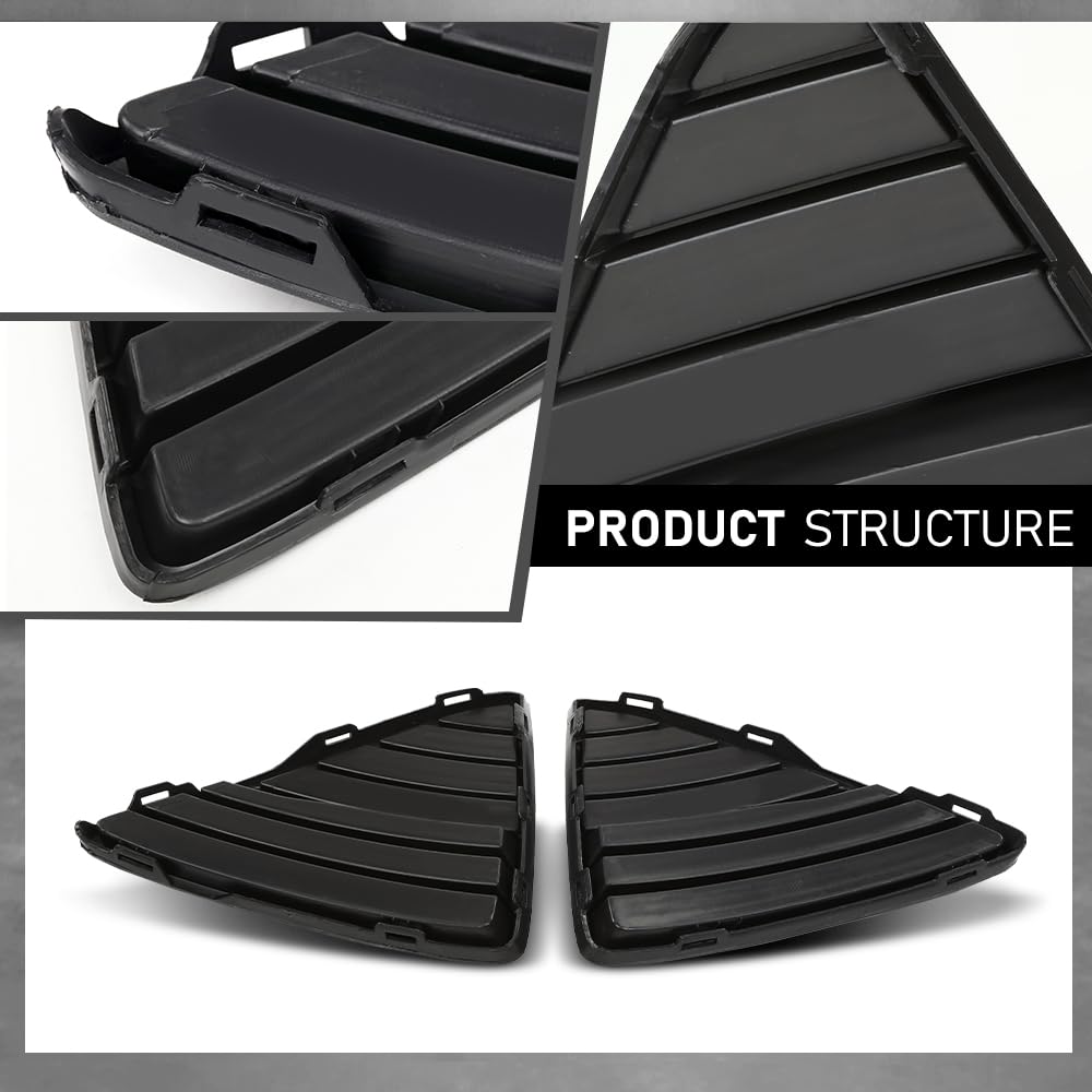 G-PLUS Pair Front Bumper Grille Fog Light Cover, Compatible with Ford Focus 2012 2013 2014, LH Driver & RH Passenger Side, CP9Z-17K946-A, CP9Z-17K946-B