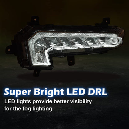 G-PLUS Front Bumper LED DRL Fog Lights Daytime Running Lamp Set Compatible with Chevy Malibu XL 2016-2018 Driver and Passenger Side Bumper Fog Lights