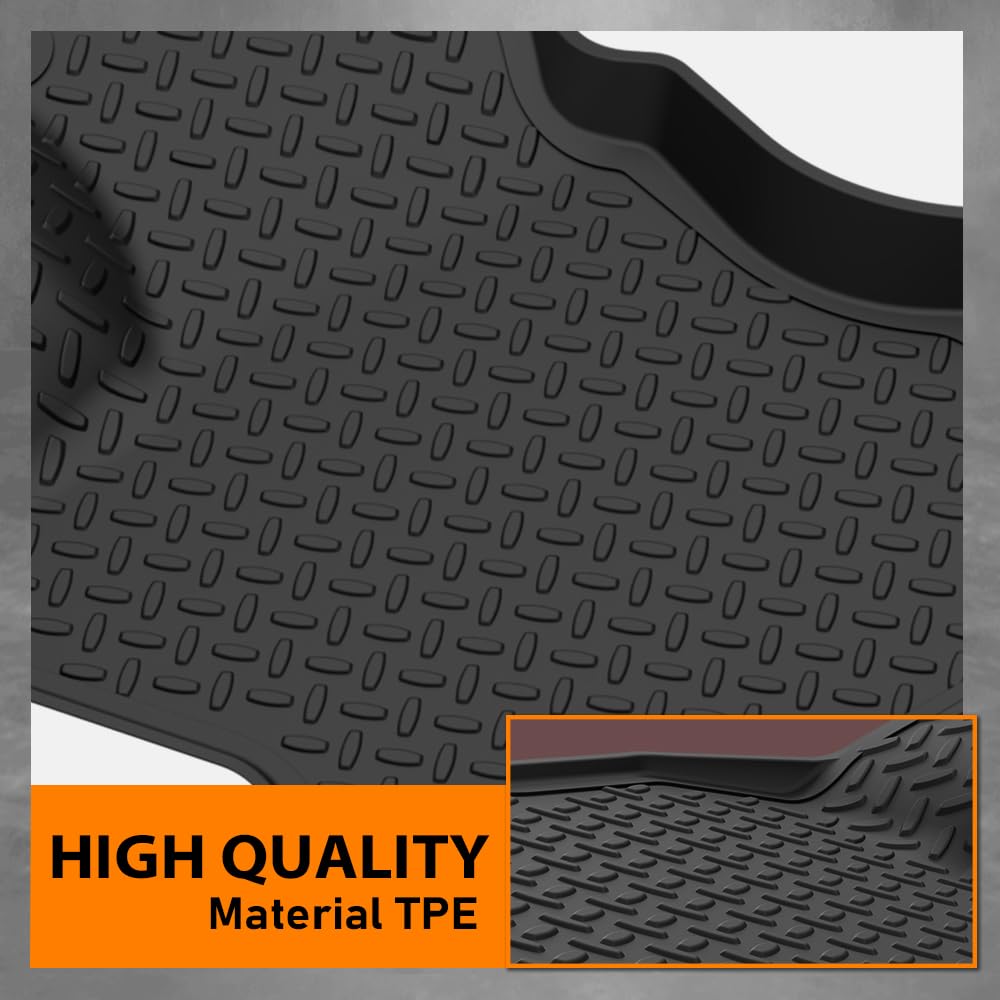 G-PLUS TPE Floor Mats Fit Ford E150 E250 E350 Econoline & Econoline Club Wagon 1997-2005 1st Row Truck Accessories Cargo Liners All Weather Protection 2PCS Black Alfombras para Carro