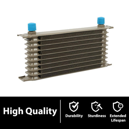 G-PLUS Engine Transmission Oil Cooler Kit Universal Aluminum Oil cooler 10 Row Thermostat Adaptor For CAR/TRUCK Gold