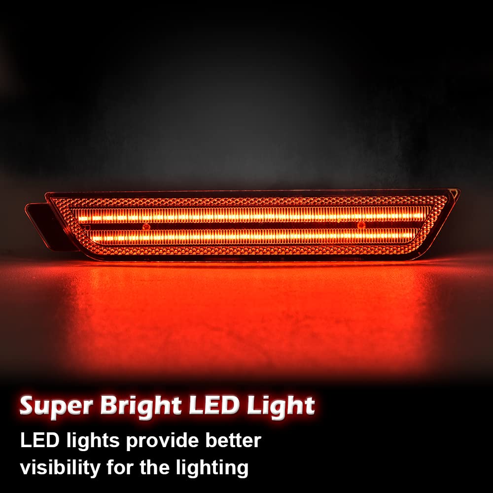 G-PLUS Rear Fender LED Side Marker Light Lamp Pair White Lens Compatible with Chevy Camaro LS | LT | SS | Z/28 | ZL1 2010-2015 92246253, 92246252