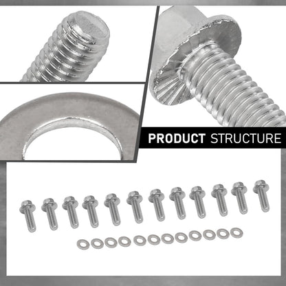 G-PLUS Exhaust Manifold Header Gasket Pair W/Bolts Fit All LS Series Engines (Except LS7),Fits All 1997-2013 Gen 3/4 LS Based V8 551696, 12617944