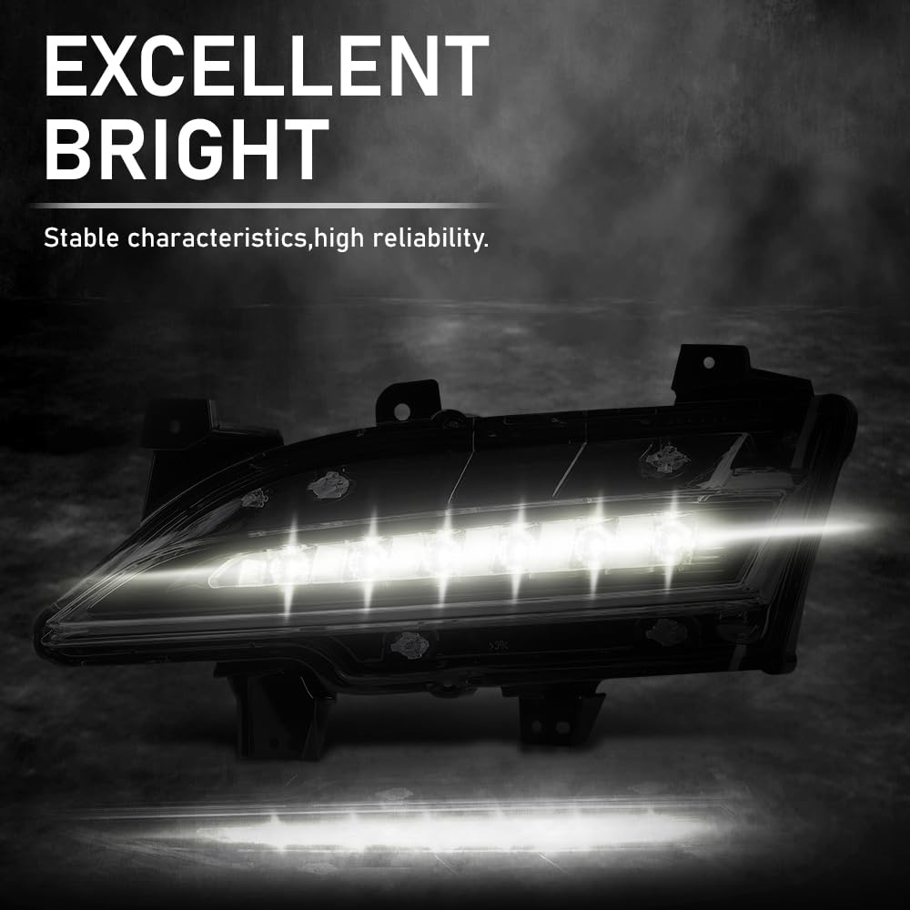 G-PLUS Pair LED Fog Lights Daytime Running Lamps, Compatible with Lincoln MKC 2015-2019, LH Driver & RH Passenger Side 2PCS, EJ7Z13200D, FO2562100