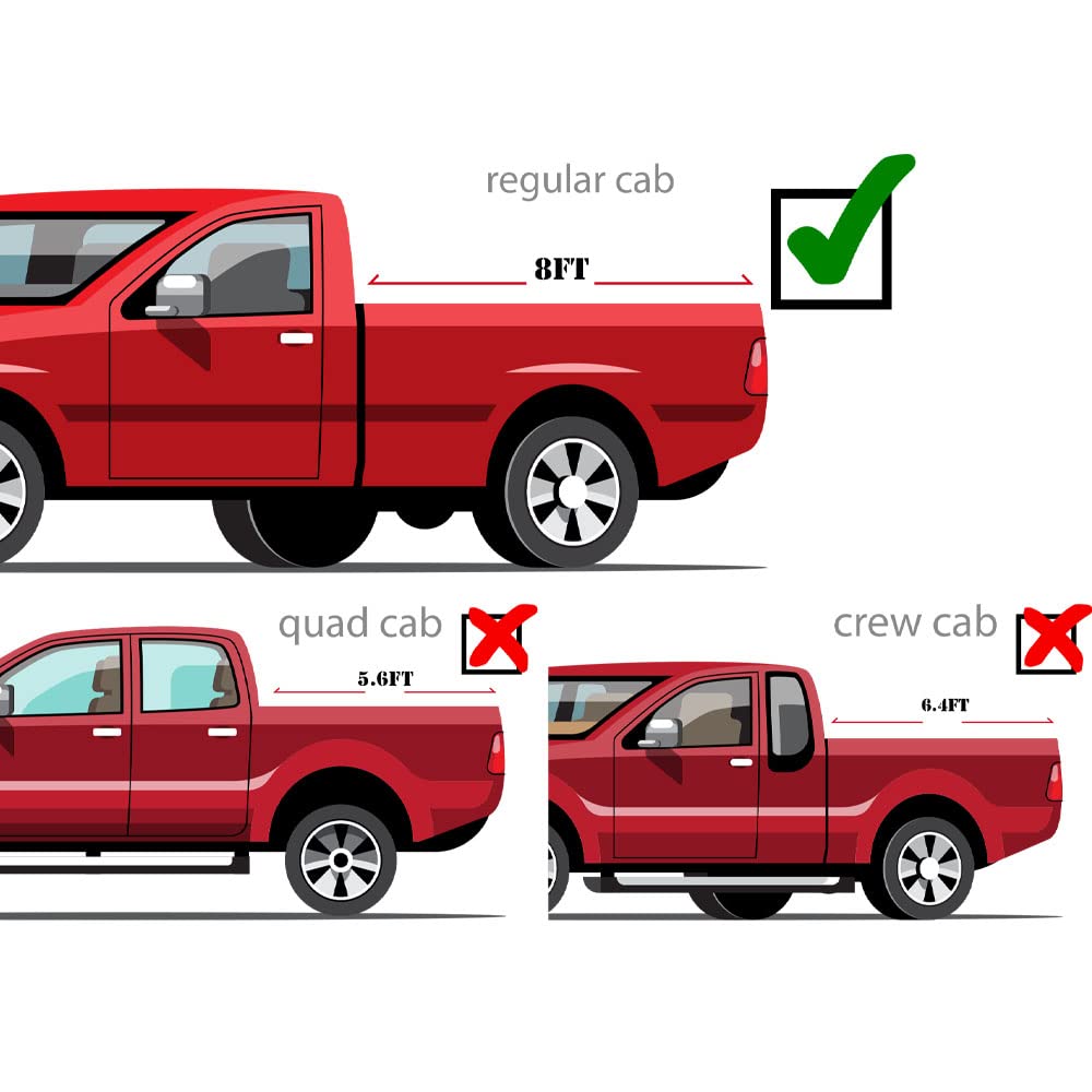 G-PLUS T4 Four-Fold Hard Lock 8Ft Truck Tonneau Cover Compatible with 02-18 Ram 1500 03-21 Ram 2500 3500 | Not Fits Ram Box Models | 8Ft Folding Standard Long Bed