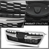 G-PLUS Front Bumper Upper Grille W/Chrome Grill Tirm Compatible with Subaru Impreza 2012-2014 91122FJ010