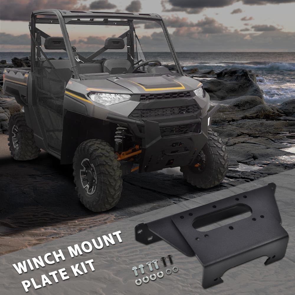 G-PLUS Winch Mount Plate Kit Compatible with Polaris Full Size Ranger 1000 XP 4x4 2018-2023 101480