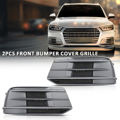G-PLUS Pair Front Bumper Cover Grille Bezel Insert, Compatible with Audi Q5 2018-2022 Standard Version, LH Driver & RH Passenger 2PCS, 80A807679D, 80A807679DRU6