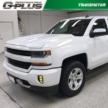 G-PLUS LED Fog Light Compatible With 2016-2018 Chevy Silverado 1500,Bumper Lamps Driving Fog Lamps w/Switch (Yellow lens)