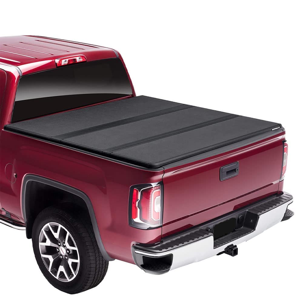 G-PLUS Truck Bed Hard Solid 3-fold Tonneau Cover Compatible with 2020-2021Jeep Gladiator JT Pickup Truck,Waterproof Clamp-On Tonneau Cover