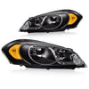 G-PLUS LED DRL Headlights Assembly, Fit 2006-2007 Chevy Monte Carlo/2006-2013 Chevy Impala/2014-2016 Chevy Impala Limited Bumper Headlamps, Clear Lens Black Housing Amber Reflector,faros delanteros