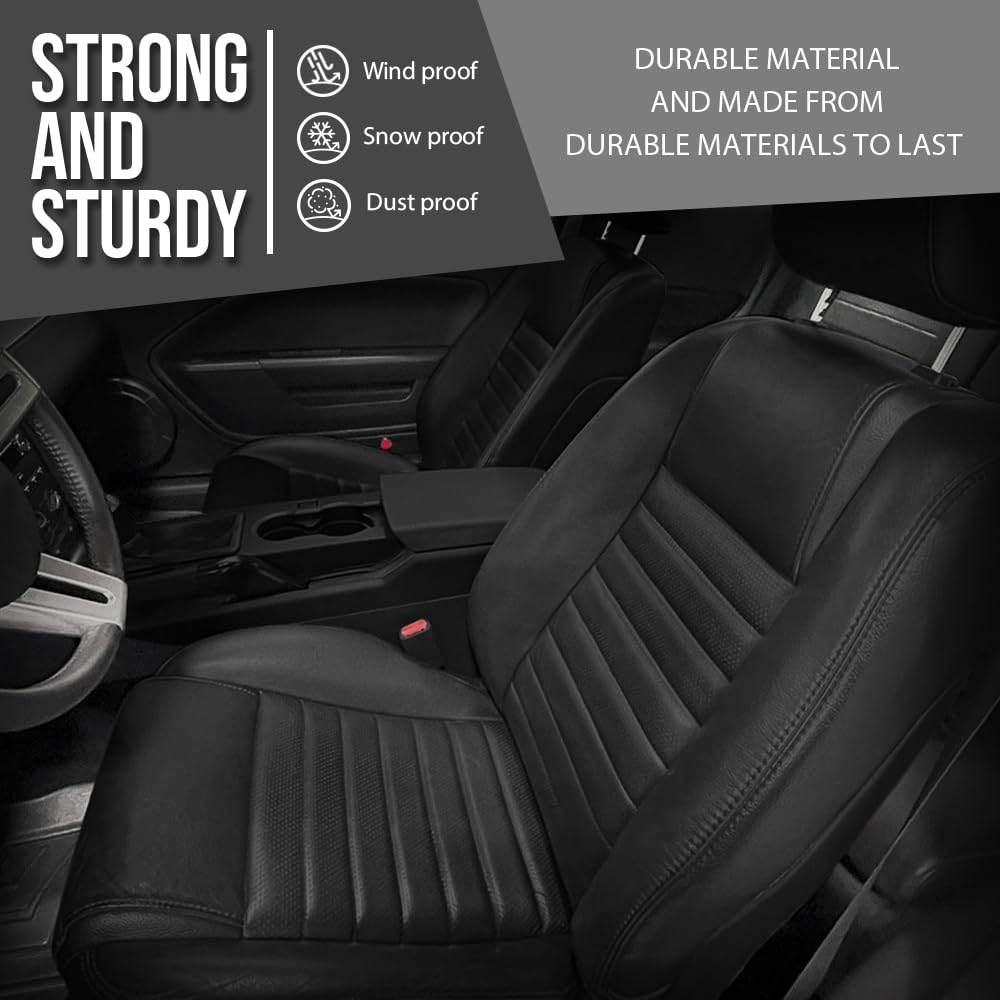 G-PLUS Driver Bottom and Top Seat Cover Compatible with Ford Mustang 2005-2009 Black Car Seat Cover Replacement