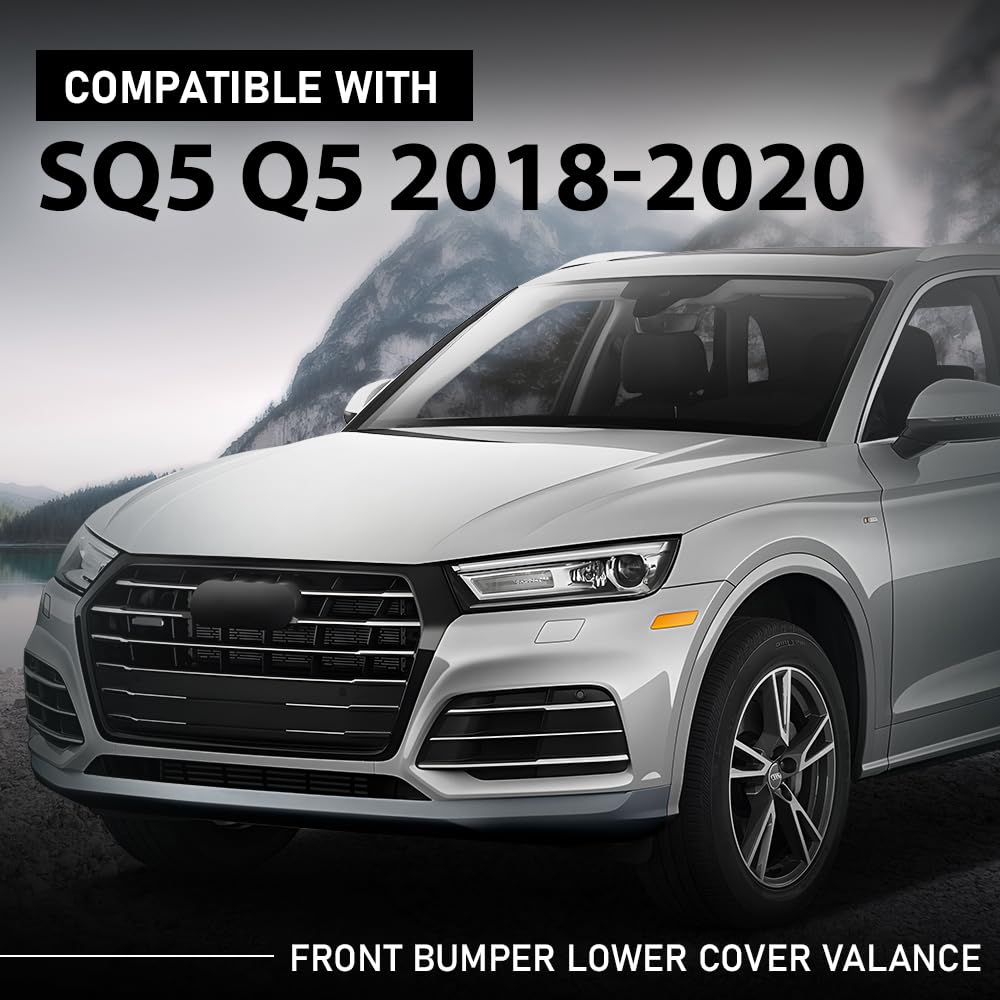 G-PLUS Front Bumper Lower Cover Valance, Compatible with Audi SQ5 Q5 Base Progressiv 2018-2020, 80A807061BGRU, 80A-807-061-B-GRU