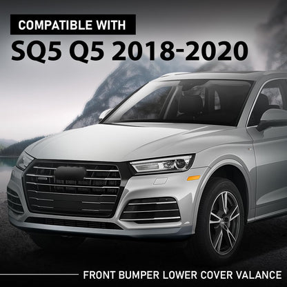 G-PLUS Front Bumper Lower Cover Valance, Compatible with Audi SQ5 Q5 Base Progressiv 2018-2020, 80A807061BGRU, 80A-807-061-B-GRU