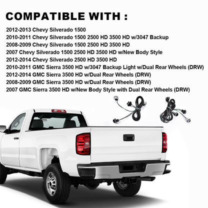 G-PLUS Left&Right Tail Light Lamp Wiring Harness, Compatible with Chevy Silverado 2007-2014/ GMC Sierra 2008-2014