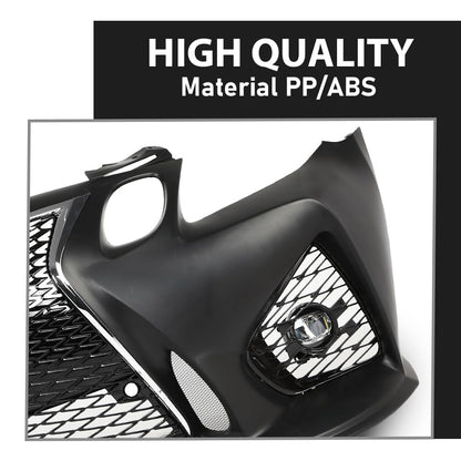 G-PLUS Front Bumper Set 8Pcs Compatible with 2013-2015 LX GS GS350 GS450 Conversion 16+ GS F, (1 Front Bumper +1 Center Grille+2 Fog Lamp Frame + 2 Fog Lights + 1 License Plate + 1 Small Bracket)