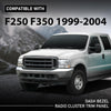 G-PLUS Dash Board Bezel Radio Cluster Trim Panel W/o Hole, Compatible with Ford F250 F350 Super Duty 1999-2004, Dark Gray
