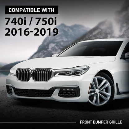 G-PLUS Front Center Bumper Grille, Compatible with BMW 740e M760i M760Li 2017-2019, Fit BMW 740i 750i 750Li 2016-2019, 51118092154, BM1036166