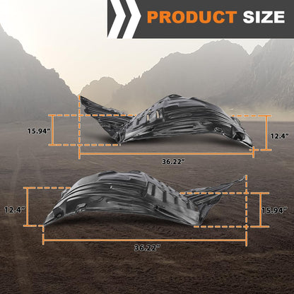 G-PLUS Front Inner Driver and Passenger Side Fender Liner Set w/Clip Compatible with Nissan 350Z 2003-2005 63845CD000, 63844CD000, NI1250130, NI1251130 2 PCS Black