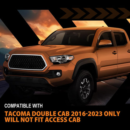 G-PLUS in-Channel Side Window Vent Visor Deflectors Rain Guards Compatible with Toyota Tacoma Double/Ext Cab 2016-2023 Only; Will Not Fit Access Cab Impact-Resistant PMMA 4 PCS Smoky