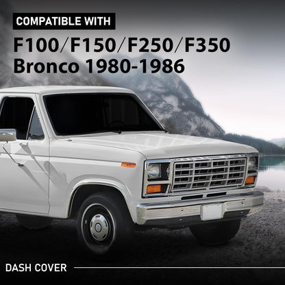 G-PLUS Dark Blue Dash Cover Compatible with Ford F100 F150 F250 F350 Bronco 1980-1986 Dashboard Cover
