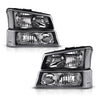 G-PLUS Headlights Assembly, Compatible with 2003 2004 2005 2006 Chevy Avalanche 1500 2500 Bumper Headlamps, Clear Lens Black Housing Clear Reflector,faros delanteros