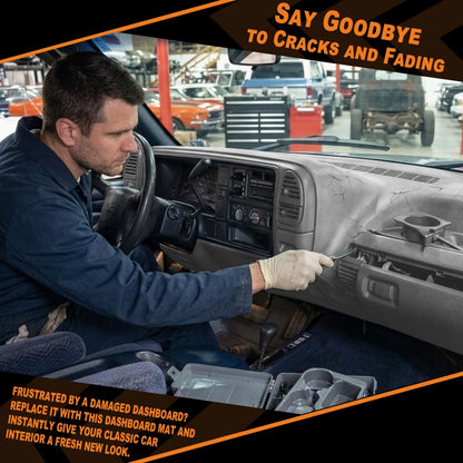 G-PLUS TPE Dashboard Dash Cover w/Pass Cupholder Compatible with Chevy Silverado Tahoe Suburban/GMC Sierra Yukon 1995-1996 Gray