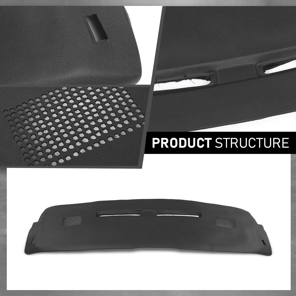 G-PLUS TPE Dash Cover Dashboard Compatible with Chevy & GMC Truck C/K 1500 1997-1999 Fit Chevy & GMC Truck C/K 2500/3500 1997-2000 Black