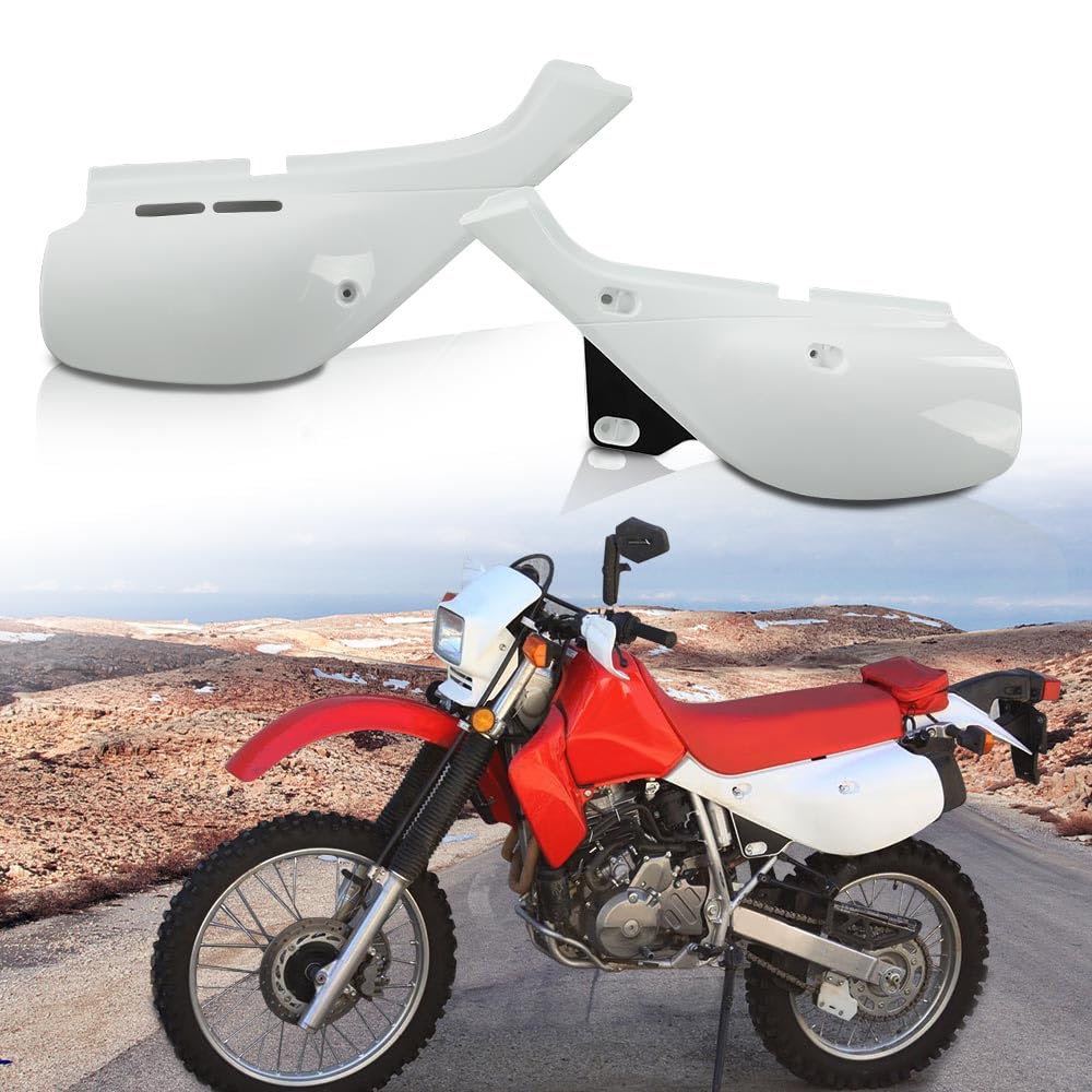 G-PLUS Left & Right Side Panels Set Fairing Cover Compatible with Honda XR650L (Shasta White) 1993-1999/Fit Honda XR650L (Ross White) 2000-2021 83620-MY6-920ZB, 83520-MY6-920ZB