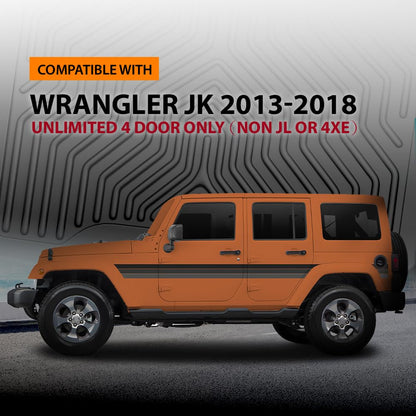 G-PLUS Floor Mats Compatible with Jeep Wrangler JK 2013 2014 2015 2016 2017 2018 Unlimited 4 Door Only (Non JL or 4XE) TPE All Weather Custom Fit 1st & 2nd Row Protection Cargo Liners Black 3PCS