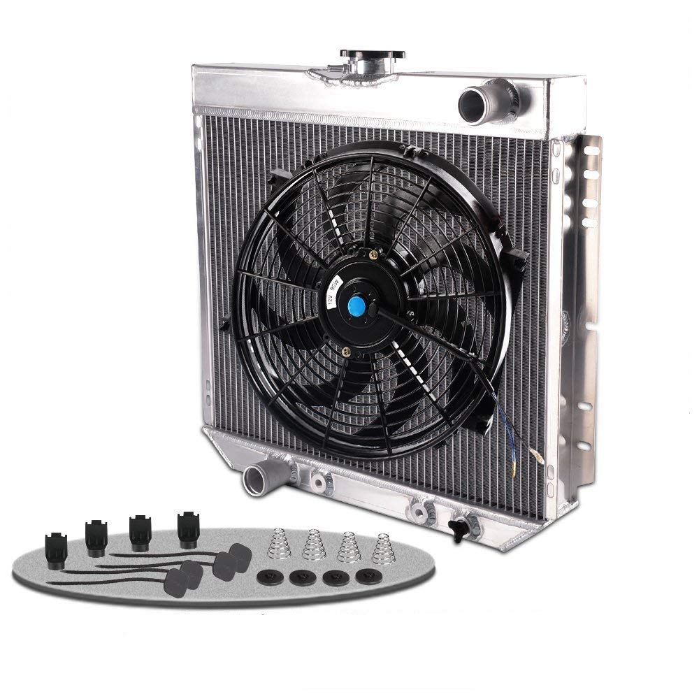 3 Row Core Racing Aluminum Radiator Replacement For Ford Mustang/Falcon/Galaxie/Fairlane/Torino V8 MT 1967 1968 1969 1970 +14" Radiator Cooling Fan