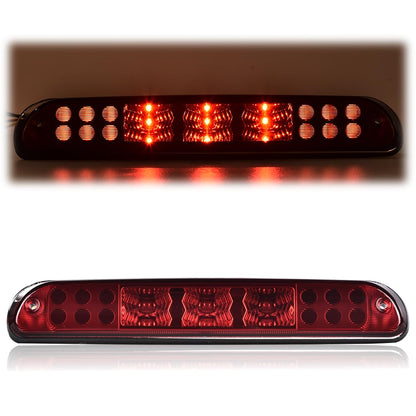G-PLUS Rear LED Third Brake Light Compatible With 1999-2015 Ford F250 F350 F450 F550 Super Duty,(NOT FOR Harley-Davidson Edition), 3rd Stop Lamps,Red Lens Chrome Housing