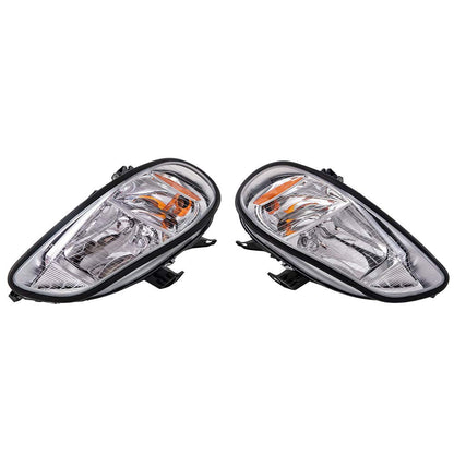 G-PLUS Headlights Assembly Compatible With 05-12 Freightliner M2 Models Headlights Clear Lens Chrome Housing Amber Reflector (Driver+Passenger Side(Left+Right)) Bumper Headlamps,faros delanteros