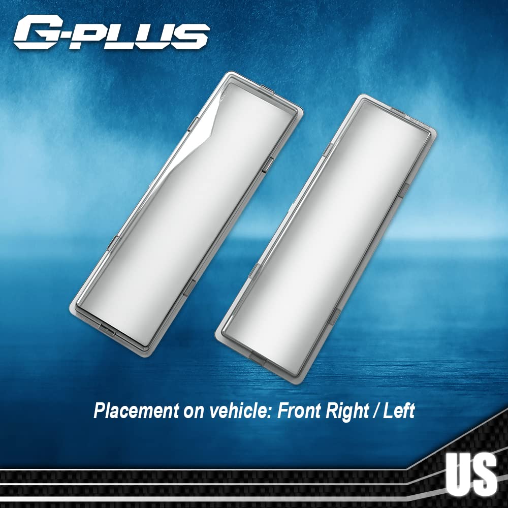 G-PLUS Front Headlight Lenses Cover Compatible with 1994-1998 C10 C/K Tahoe Suburban Silverado,Left & Right Side Replacement Pair (Smoky Lens)