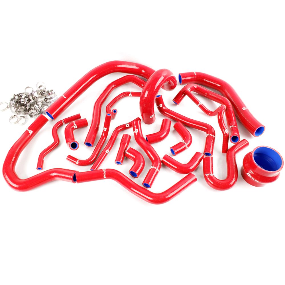 Silicone Radiator Turbo Tube Kit Clamps Replacement For Toyota Supra MK3 MA70 7M-GT 1986-1992 Red