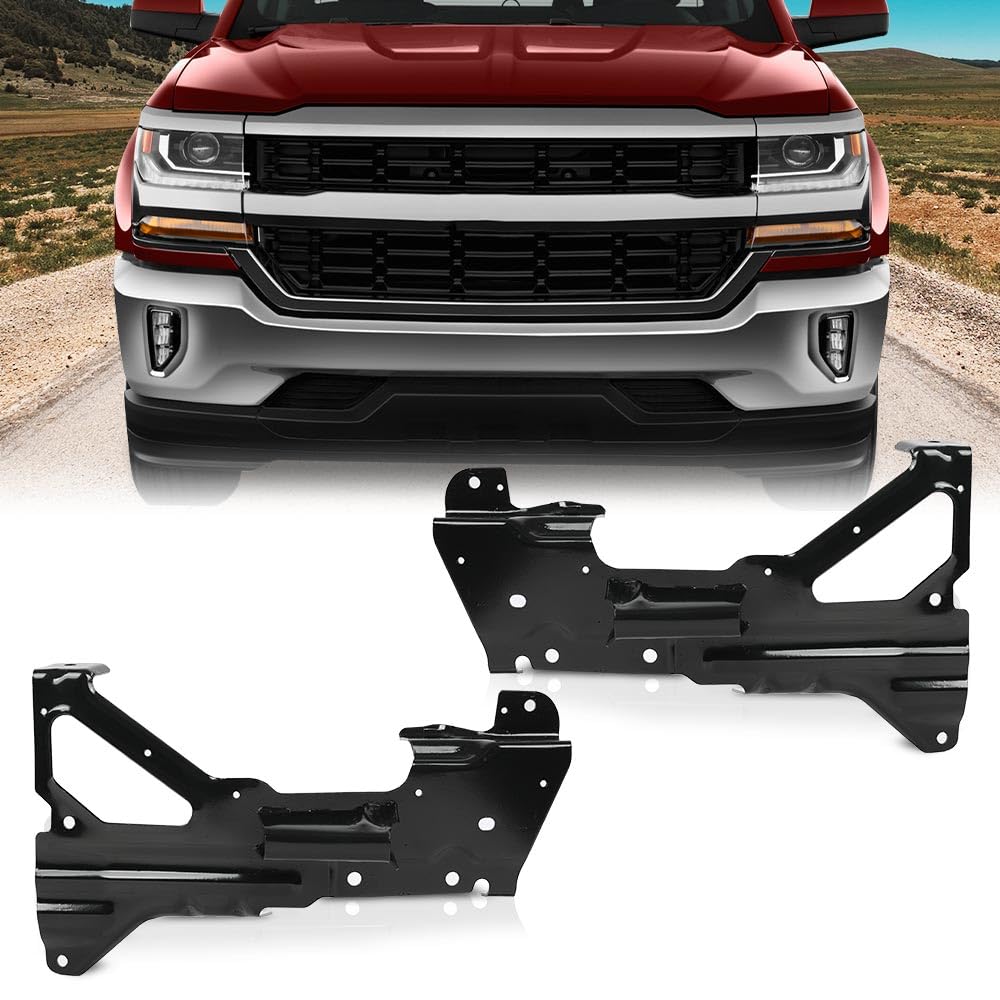 G-Plus Front Bumper Brackets Set Compatible with Chevy Silverado 1500 ( Custom, High Country, LS, LT, LTZ, SSV, WT ) 2016 2017 2018/ Fit Chevy Silverado 1500 LD ( Custom, LT, WT ) 2019 GM1063113 Black