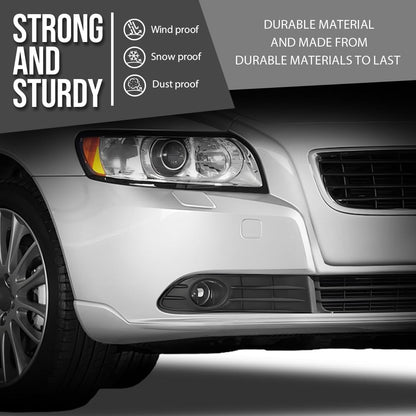 G-PLUS Front Bumper Fog Light Grille Grill Cover LH RH Compatible with Volvo S40 V50 S50 2008 2009 2010 2011 2012 30744919, 30744920 Black