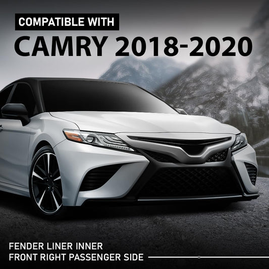 G-PLUS Front Right Side Fender Inner Liner Compatible with Toyota Camry 2018-2020 Black 5387506280