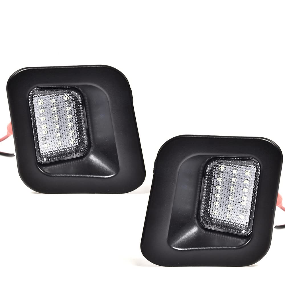 G-PLUS LED License Plate Light Compatible With 03-18 Dodge Ram 1500 2500 3500 Truck Built-in Resistor,Full Housing A Pair Replacement (Clear Lens)