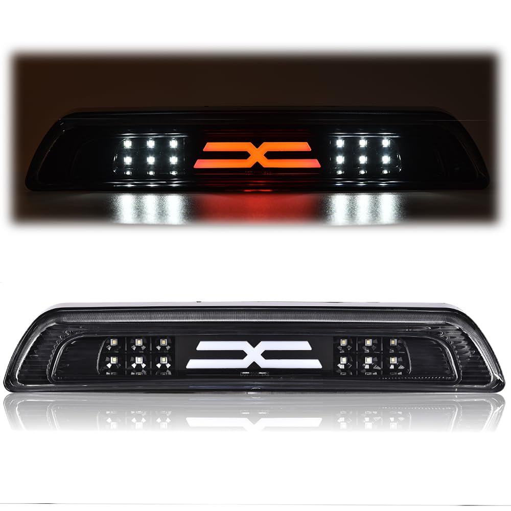 G-PLUS LED 3rd Third Brake Light Compatible with Toyota Tundra 2007-2018 Third High Mount Brake Tail Light Rear Brake Stop Tail Light Replace For# 81570-0C050(White Lens Black Base)