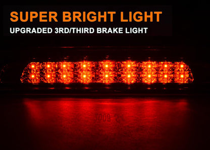 G-PLUS LED 3RD Third Brake Light Compatible with Toyota Tundra V8 2007-2016 High Mount Brake Light Red Lens Clear Bottoms