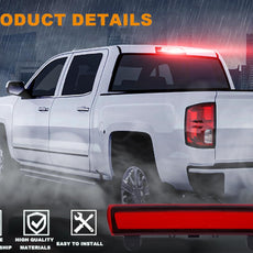 G-PLUS LED 3rd Brake Light for Chevy Suburban Tahoe GMC Yukon 2000-2006 Chrome Red Lens Front View