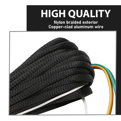 G-PLUS 25 FT 4 Pin 5 Wire Flat Trailer Wiring Harness Kit Copper Wire Wishbone Style Fit for Boat ATV Trailer Tail Light