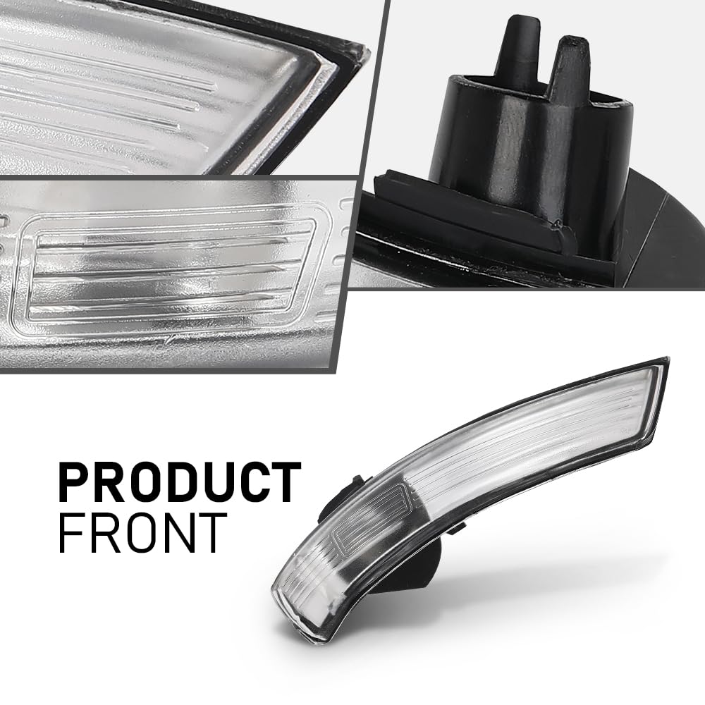 G-PLUS Pair Rearview Mirror Indicator Lens Turn Signal Light Cover, Compatible with Ford Focus MK2 Facelift 2008-2011/ MK3 2012-2017, LH Driver & RH Passenger Side 2PCS