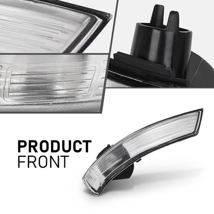 G-PLUS Pair Rearview Mirror Indicator Lens Turn Signal Light Cover, Compatible with Ford Focus MK2 Facelift 2008-2011/ MK3 2012-2017, LH Driver & RH Passenger Side 2PCS