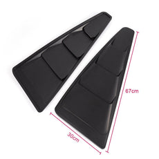 G-PLUS Window Louvers for Ford Mustang 2005-2014 Black Side Scoop Style Front View